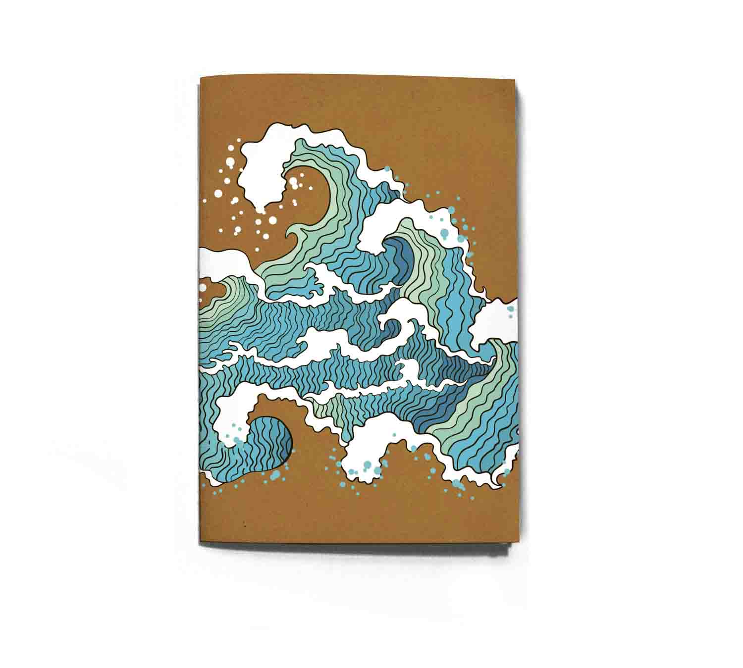 Notebook & sketchbook for writing and drawing, Waves design The
