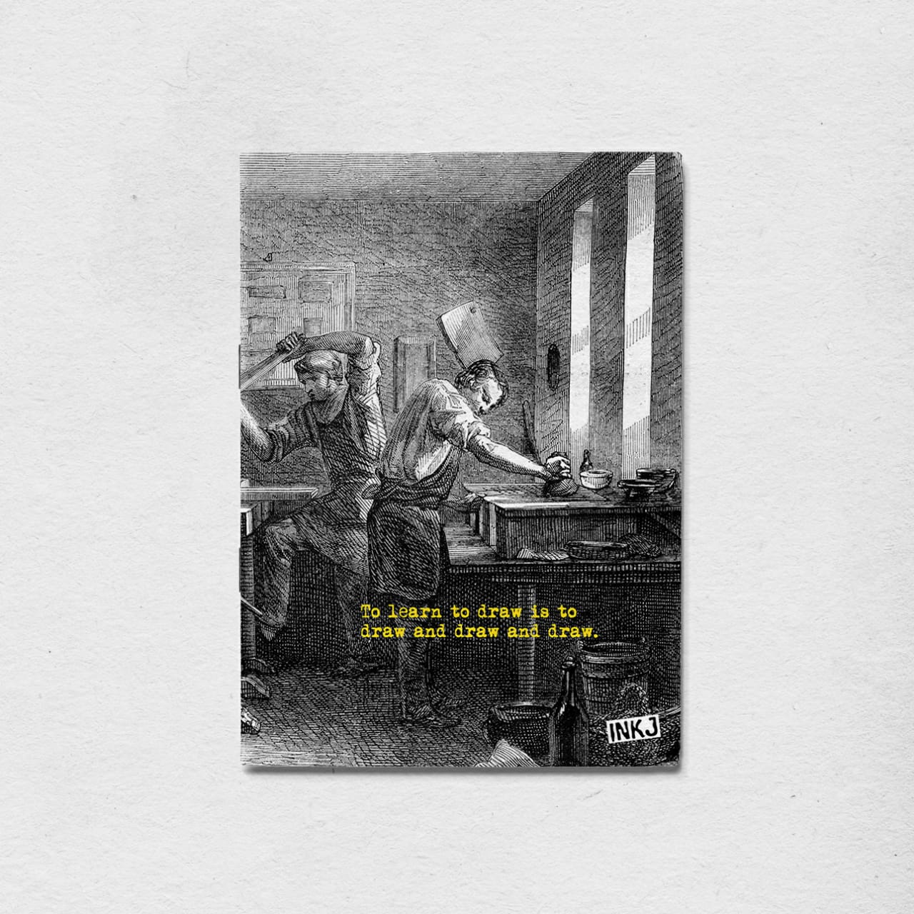 Notebook & sketchbook: for writing and drawing, pencil drawing, yellow ...